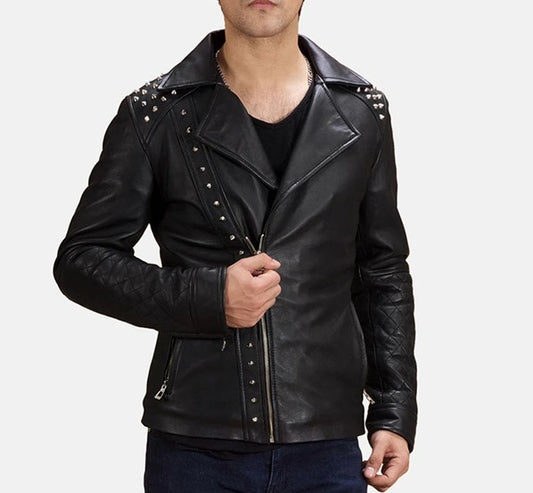 Black Studded Leather Biker Jacket (Copy) (Copy) (Copy) (Copy)